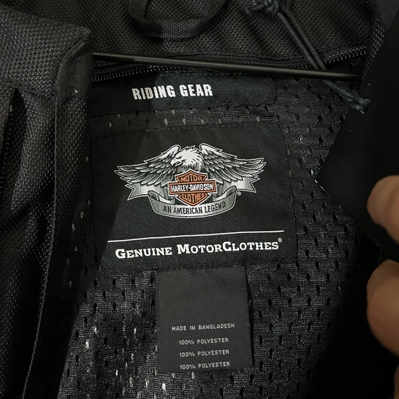 Mens Harley Davidson Riding Jacket Orange Black size Medium Motorcycles Bikers - Picture 3 of 16